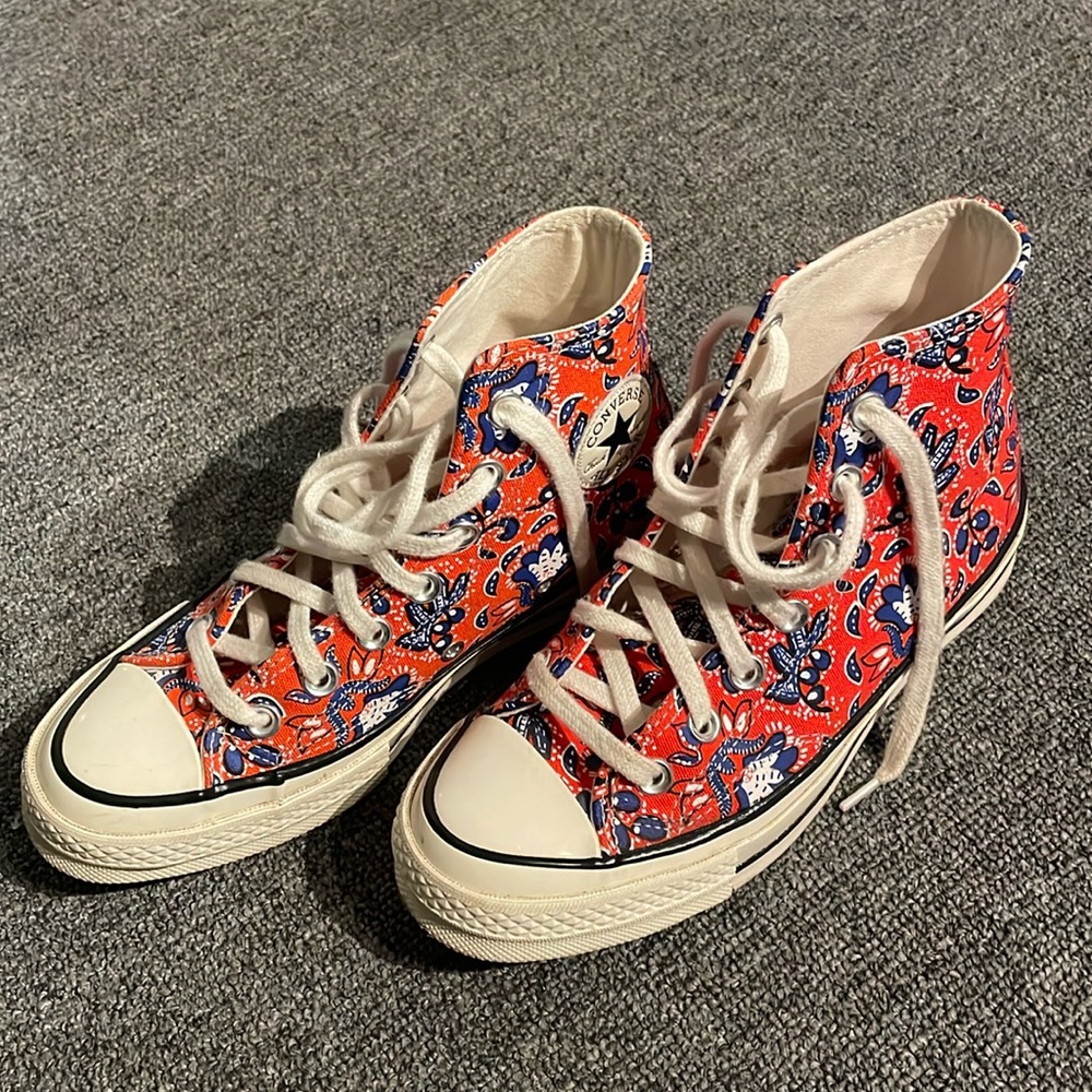 Floral patterned converse chuck 70s high tops